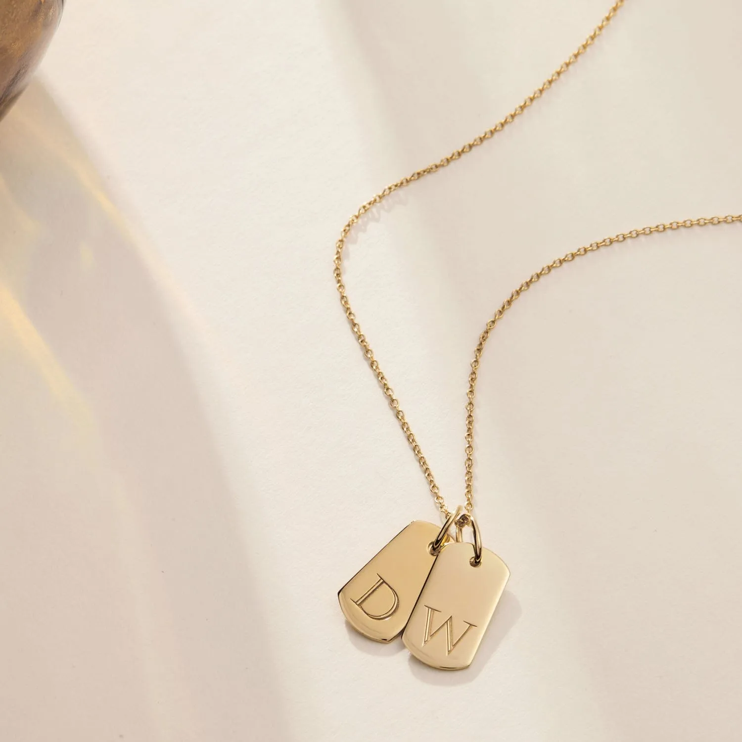 14k Gold Rounded Mini Dog Tag