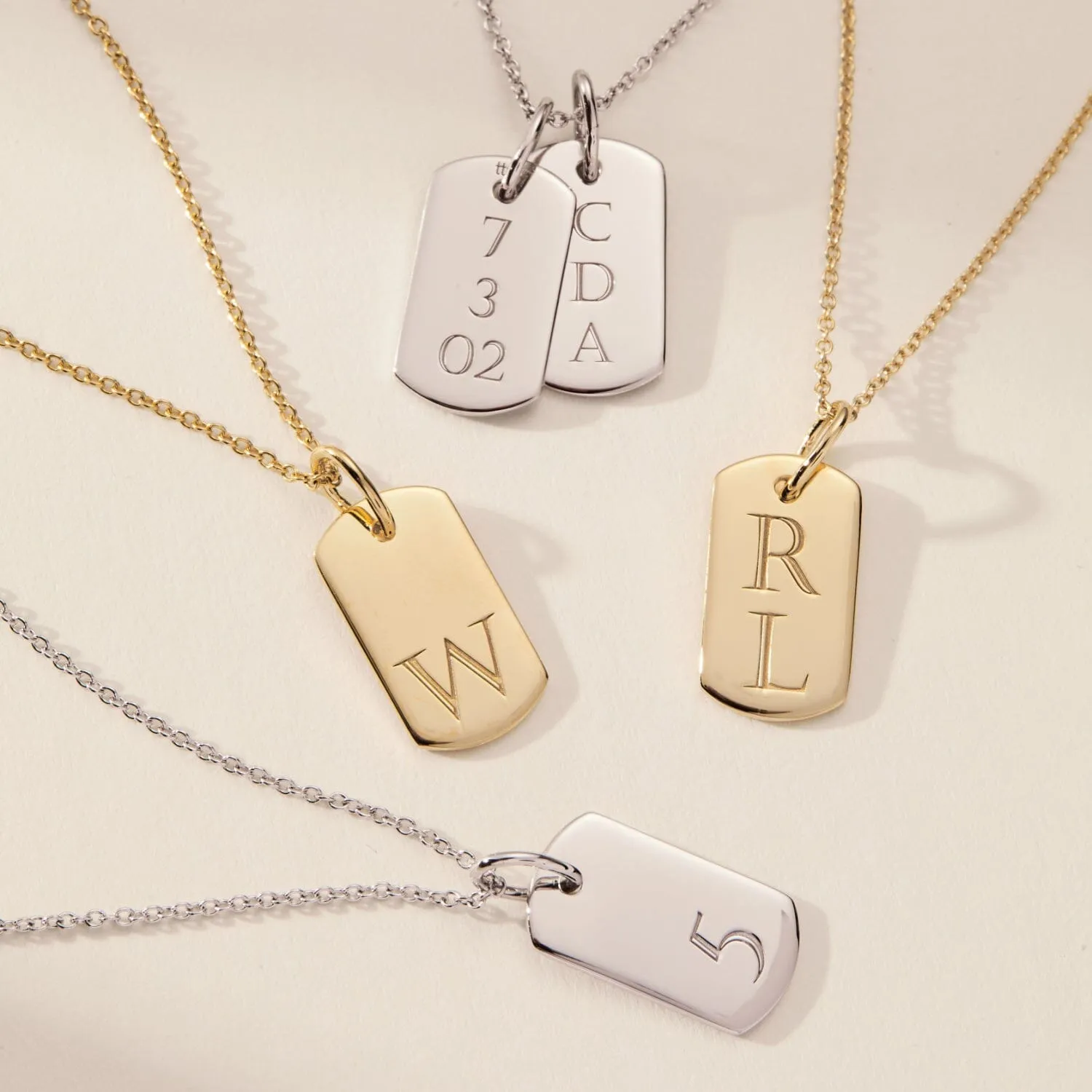 14k Gold Rounded Mini Dog Tag