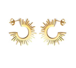 18k Gold PVD C-Splash Earrings