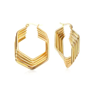 18K Gold PVD Cinque Hoop Earrings