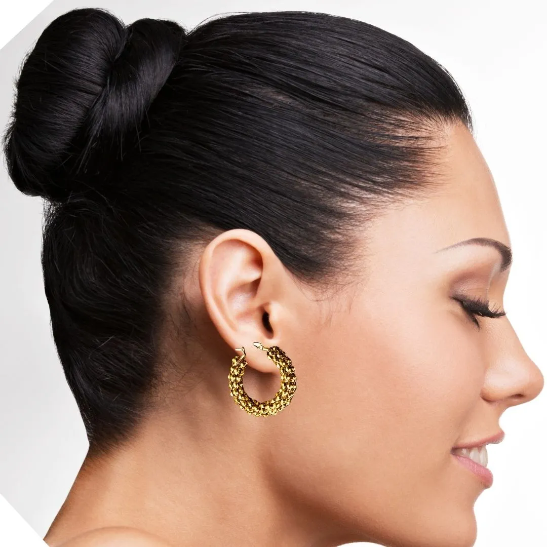 18K Gold PVD Rome Hoops Earrings