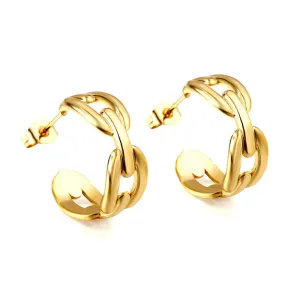 18K Gold PVD Taylor Classic Stud Hoops Earrings