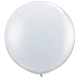 24 Inch Round Clear Latex Balloons - 4 per pack.