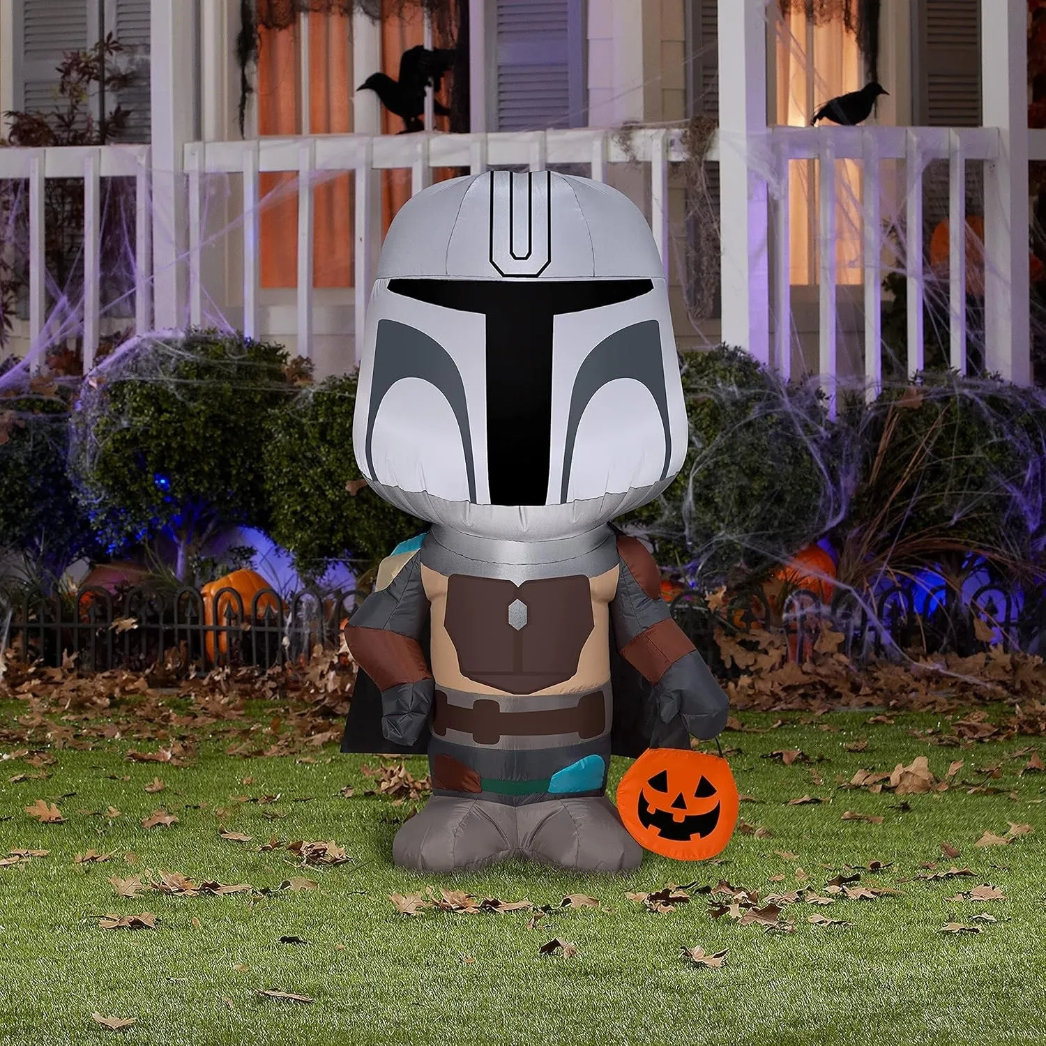 3.5' Airblown® Mandalorian with Halloween Treat Tote Star Wars Inflatable