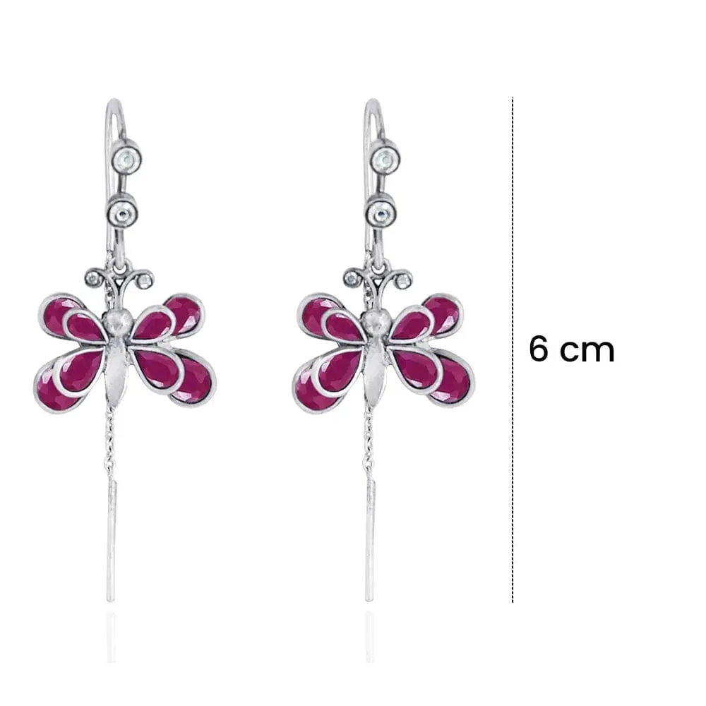 92.5 Silver Earring With Butterfly