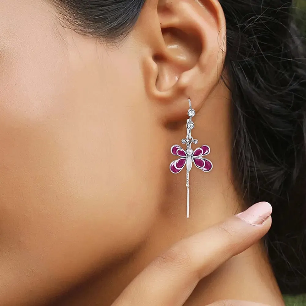 92.5 Silver Earring With Butterfly