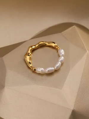 Amy Fashion - Cultured Pearl Decor Ring