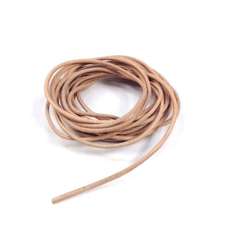 Arbee Leather Thonging, 1mm Round Natural- 2m