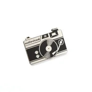 Audiovisual Silver Halide Enamel Pin