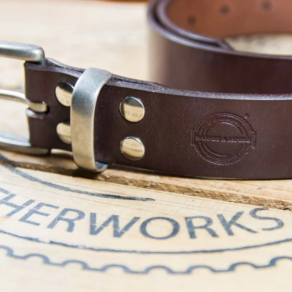 Barnes & Moore Garrison Belt - Deep Honey/Nickel