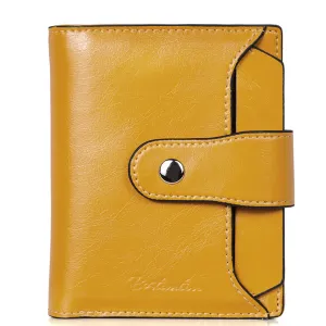 BOSTANTEN Women Leather Wallet RFID Blocking Small Bifold Zipper Pocket Wallet Card Case Purse with ID Window