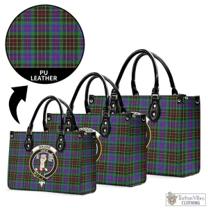 Brodie Hunting Modern Tartan Luxury Leather Handbags with Family Crest