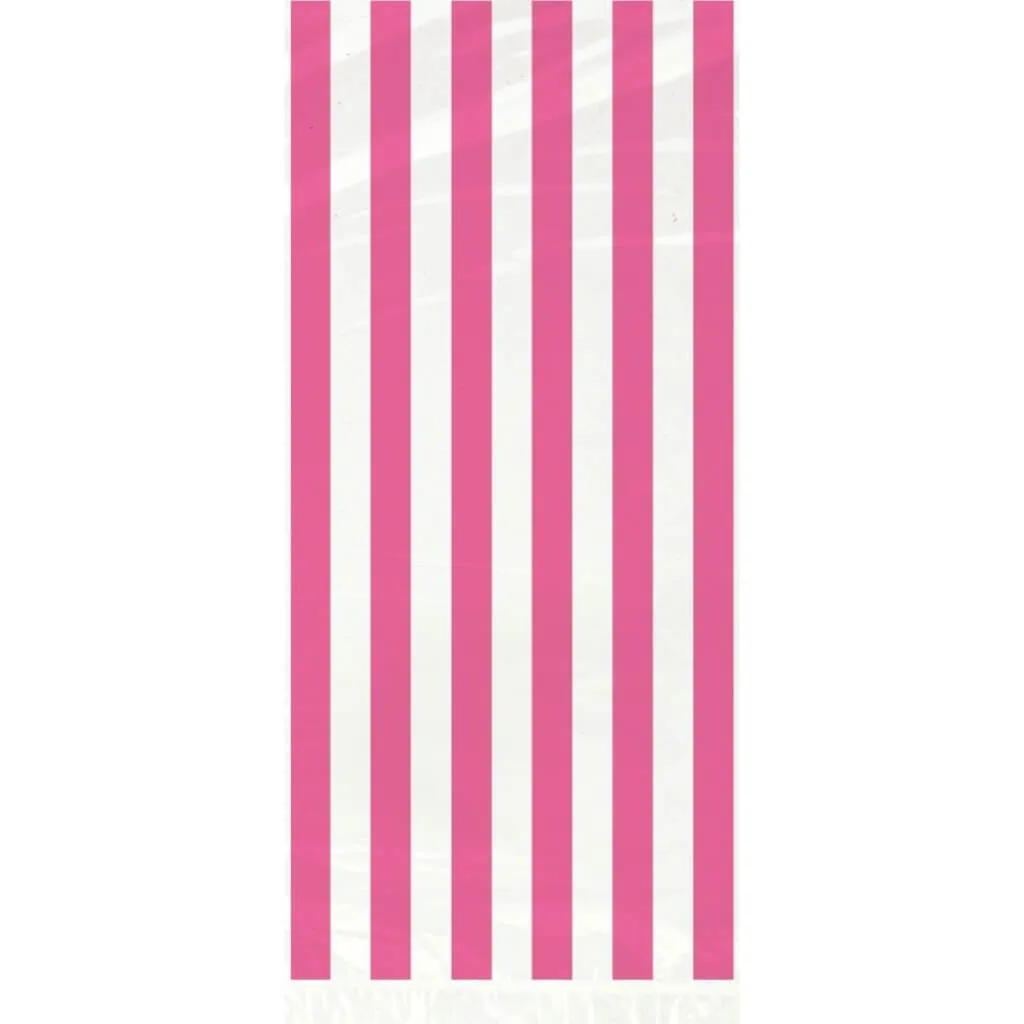 Cellophane Bags 20ct, Hot Pink Stripes