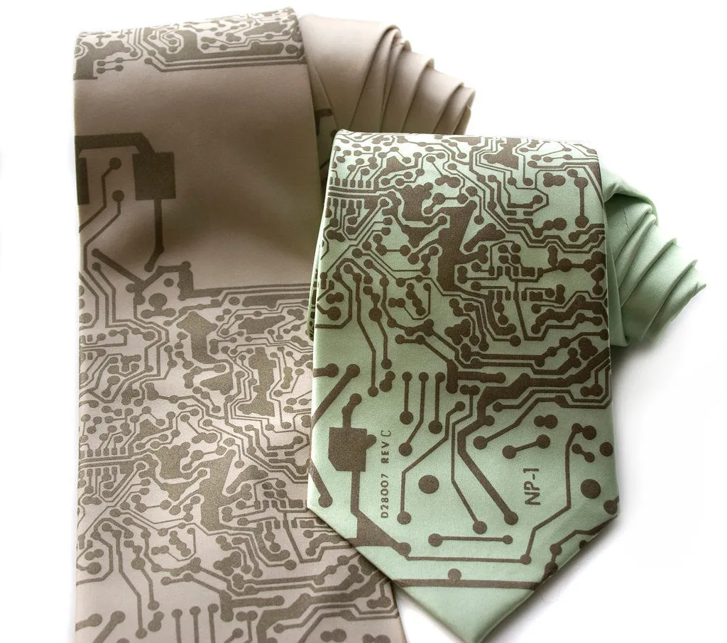 Circuit Board Print Necktie: Short Circuit Tie