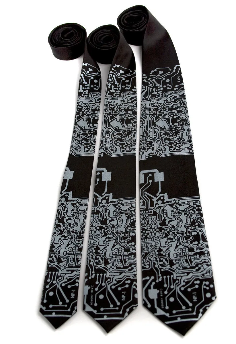 Circuit Board Print Necktie: Short Circuit Tie