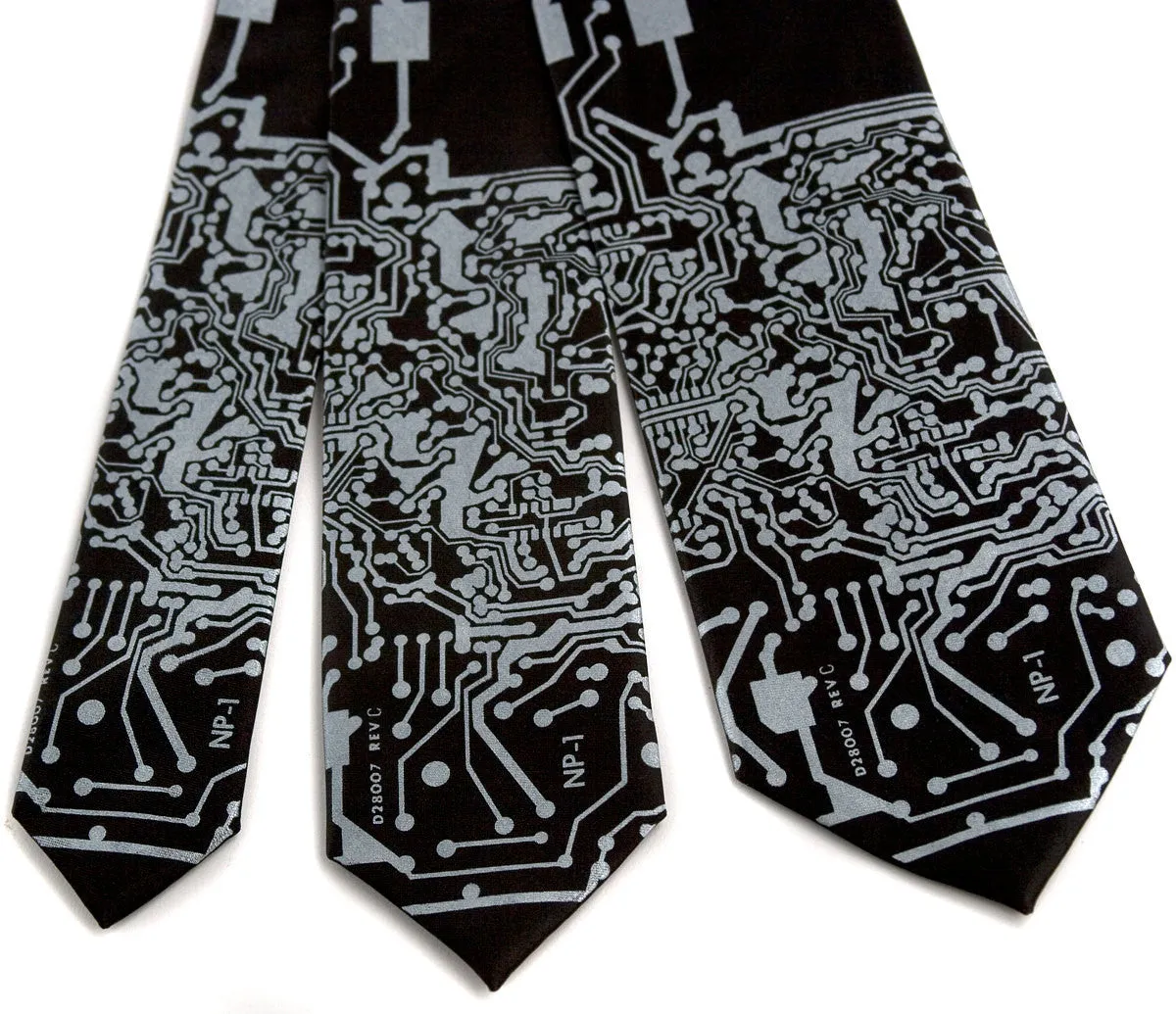 Circuit Board Print Necktie: Short Circuit Tie