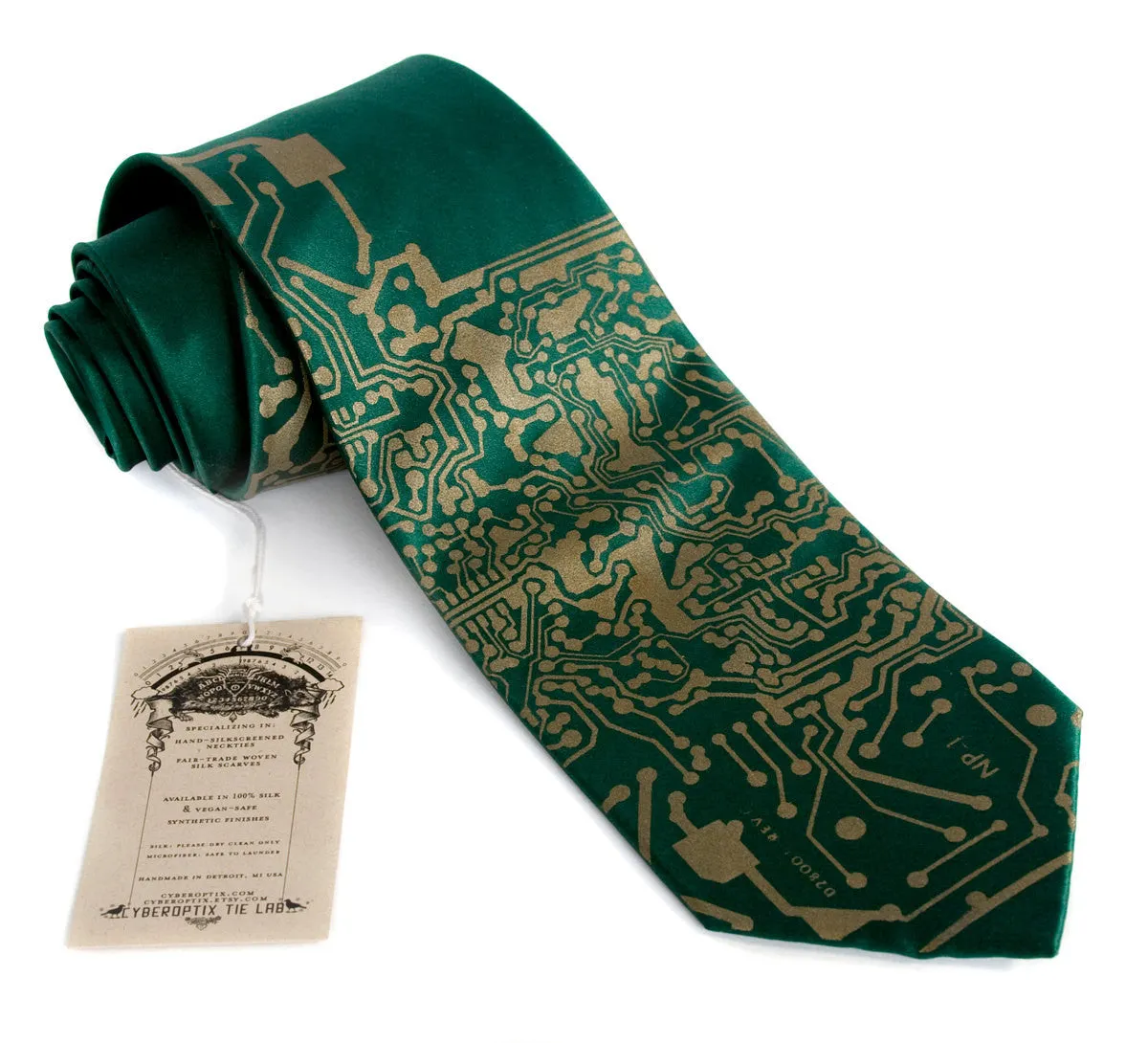 Circuit Board Print Necktie: Short Circuit Tie