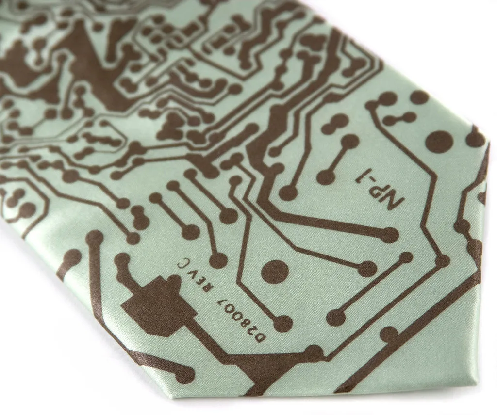 Circuit Board Print Necktie: Short Circuit Tie