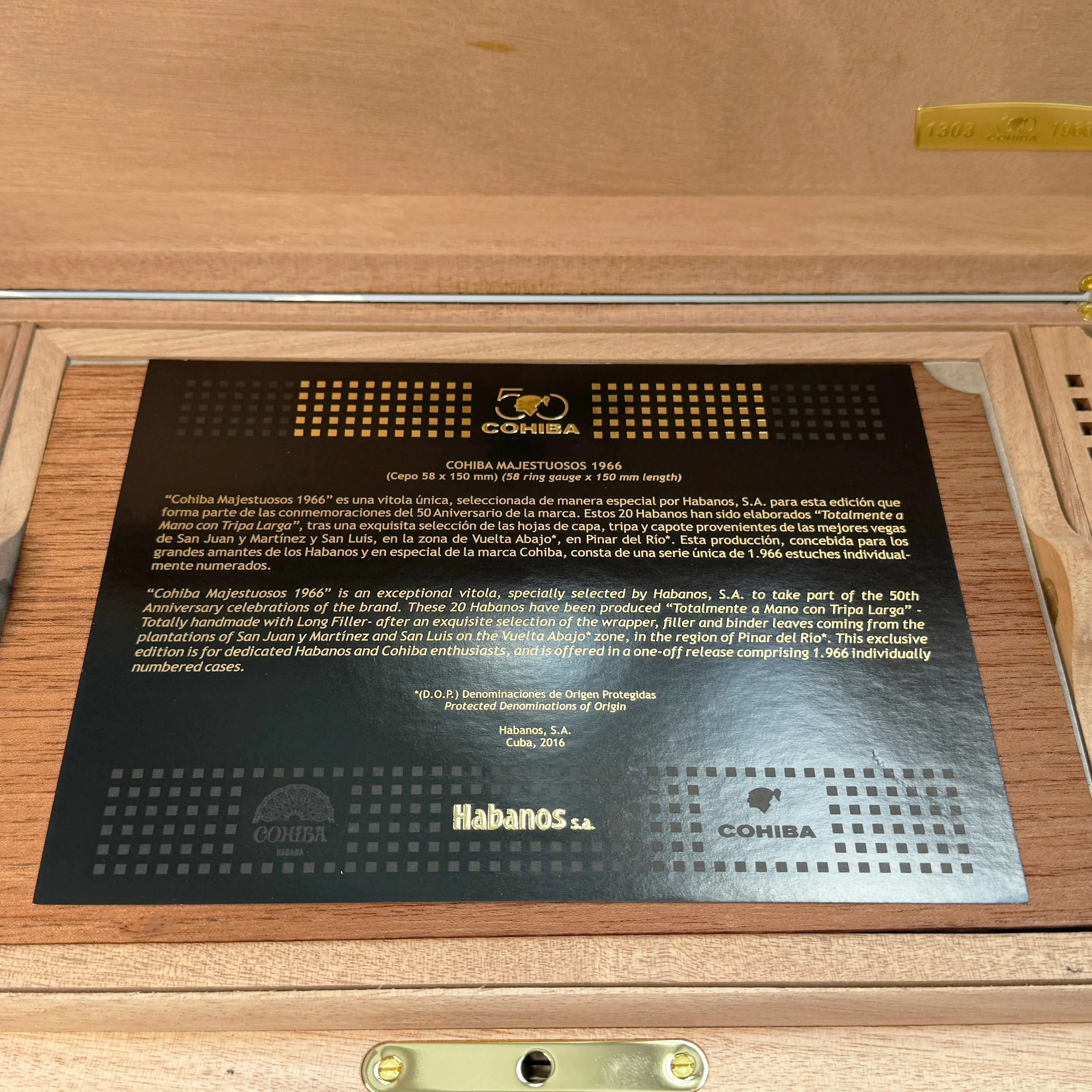 Cohiba Majestuosos 1966 - 50 Aniversario Humidor