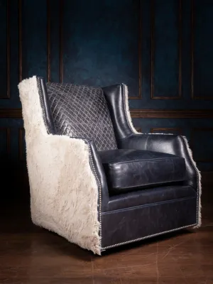 Cowboys Blue Star Leather Swivel Chair