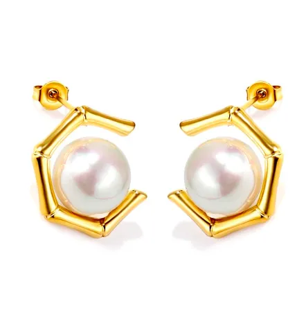 Cradle Pearl 18K Gold PVD Earrings