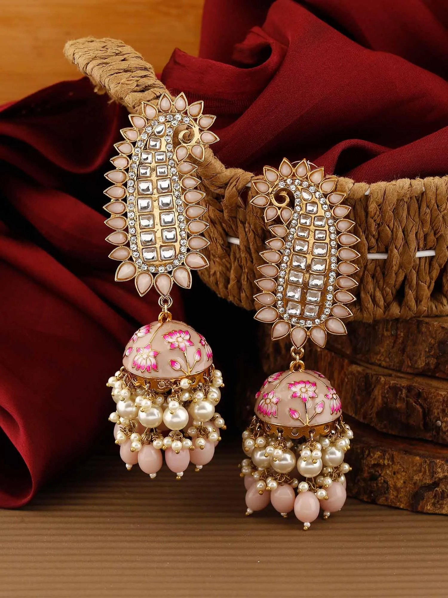 Crepe Kaashi Jhumkis