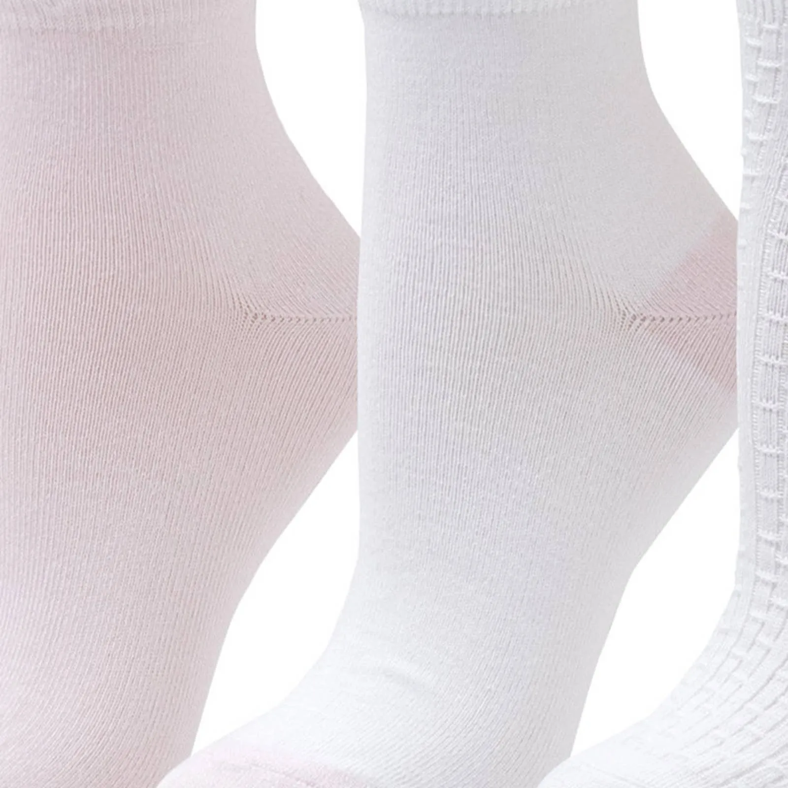 Cuddl Duds Womens Ankle Socks, 3 Pack White Pink, NWT