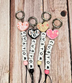 Customizable Be Kind Heart Keychain or Backpack Clip – A Little Reminder to Spread Kindness