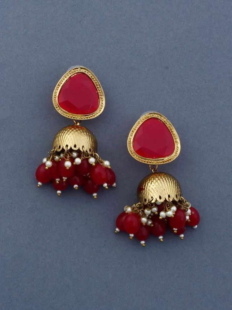 Dark Pink Mini Shesha Jhumkis