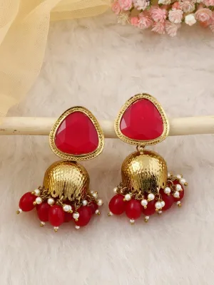 Dark Pink Mini Shesha Jhumkis