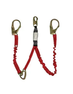 EA Lanyard - 6 ft. Twin Leg, 3 ft. Split Leg, Zorber Pack, Flex Web, Snap Hook   Rebar Hooks