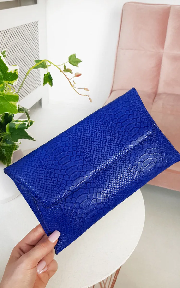 Faux Leather Envelope Clutch Bag