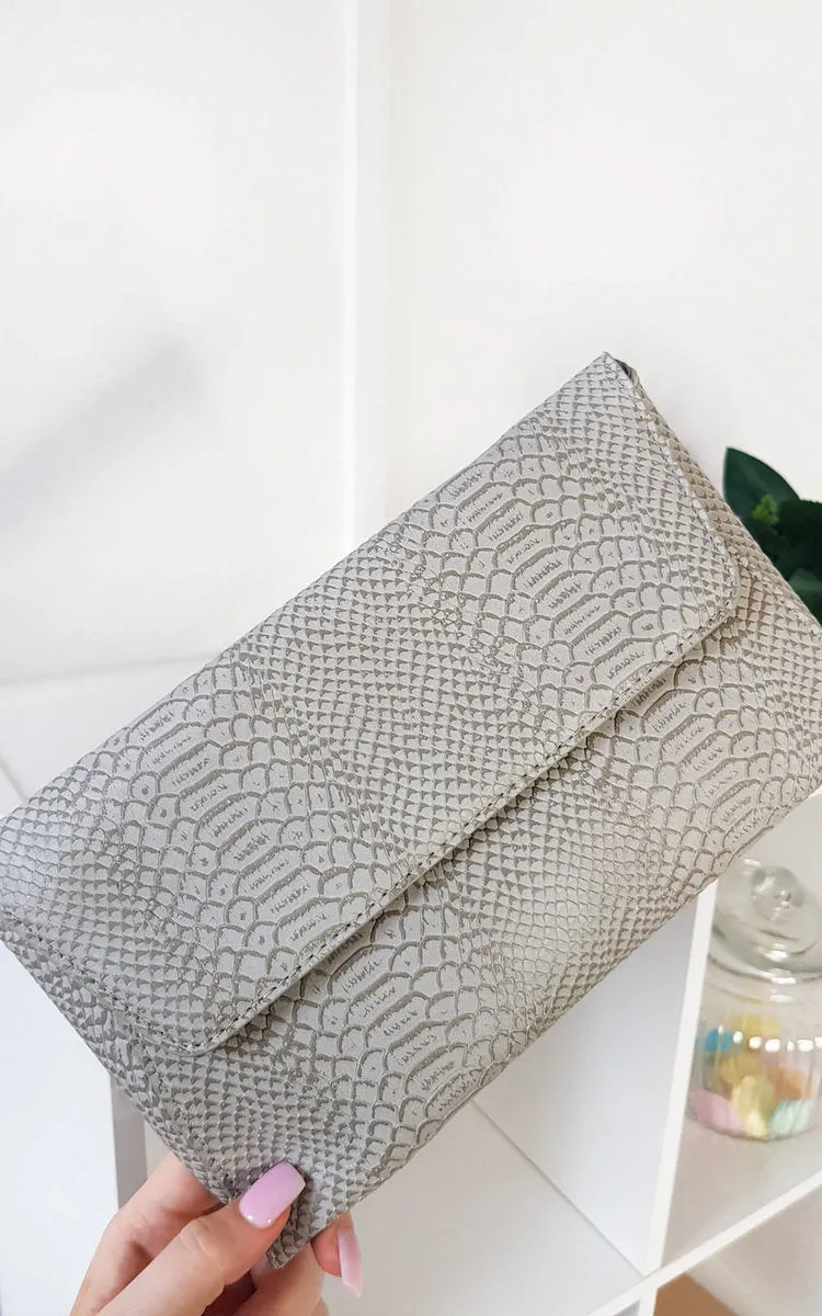 Faux Leather Envelope Clutch Bag