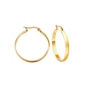 Gold Thick Hoop 18K Gold PVD Earrings