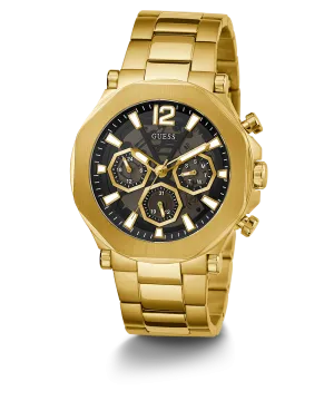 GUESS Mens Gold Tone Multi-function Watch