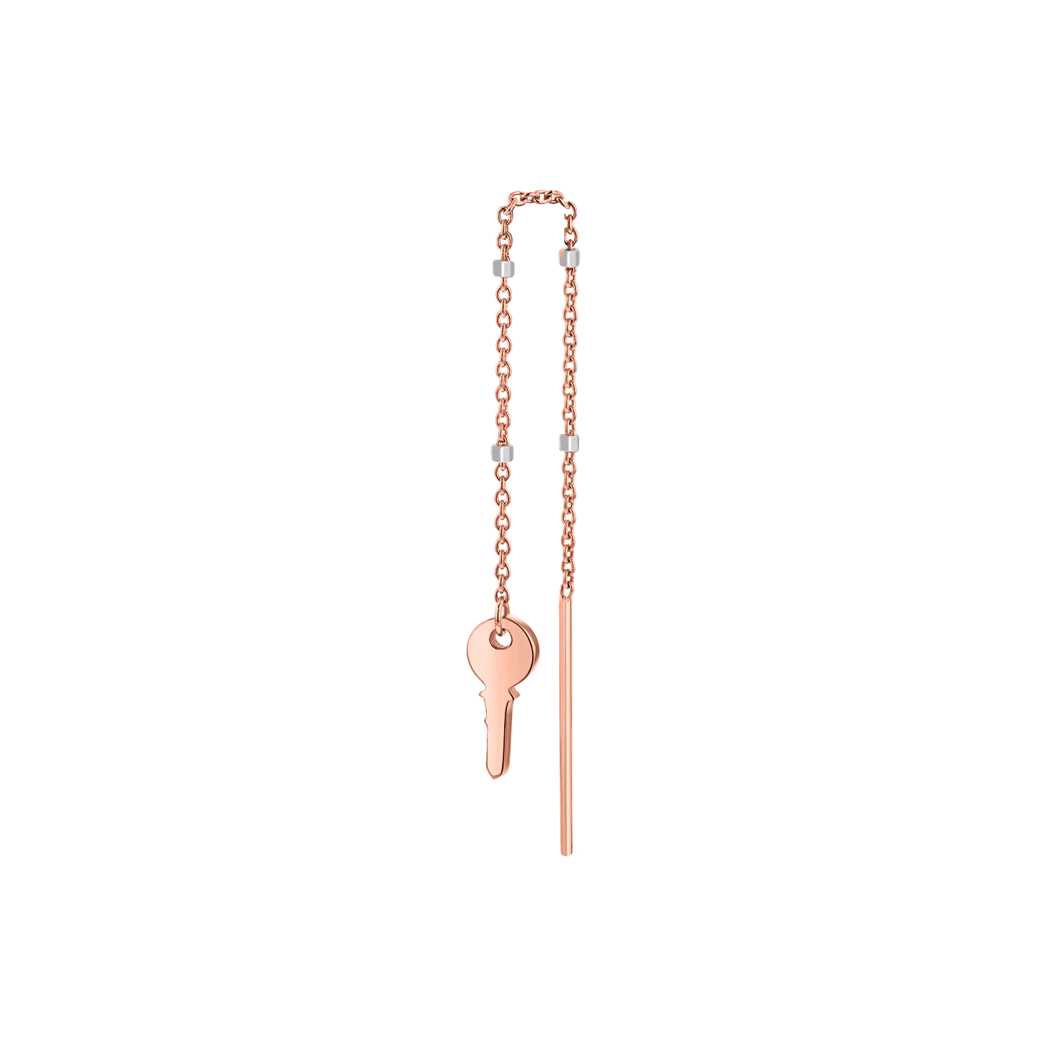 Key Sparkle Chain Threader Earring