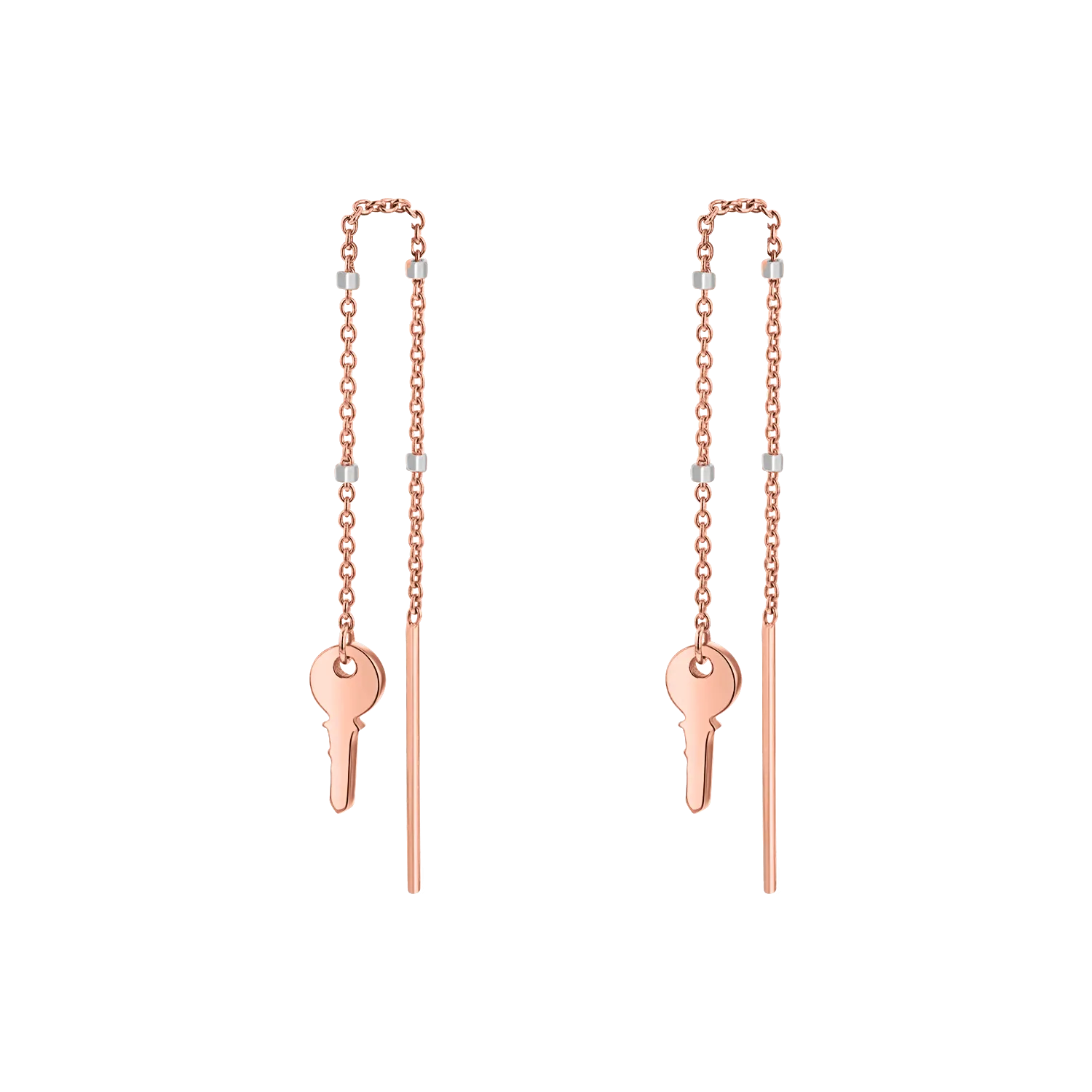 Key Sparkle Chain Threader Earring