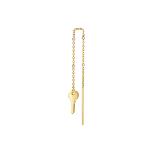 Key Sparkle Chain Threader Earring