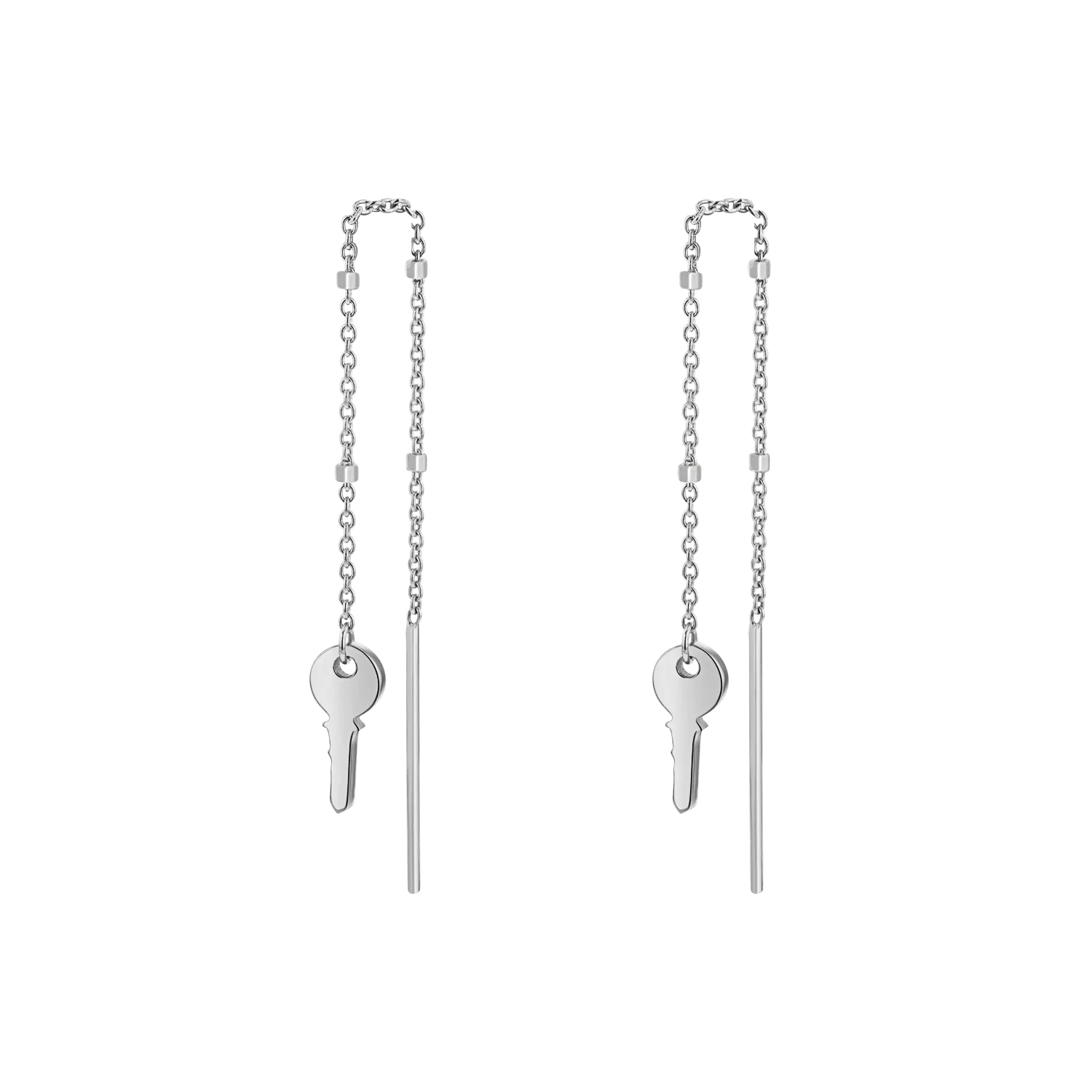 Key Sparkle Chain Threader Earring