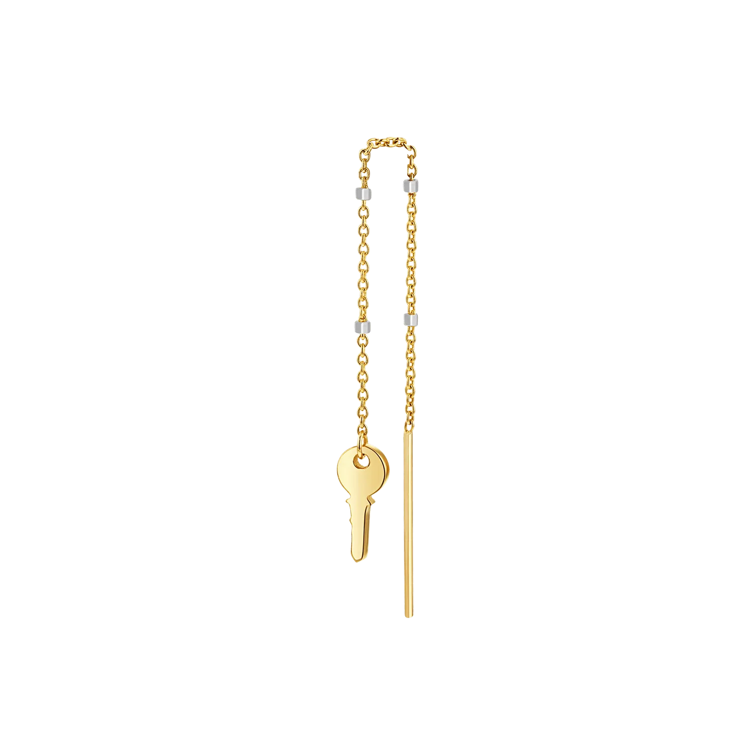 Key Sparkle Chain Threader Earring