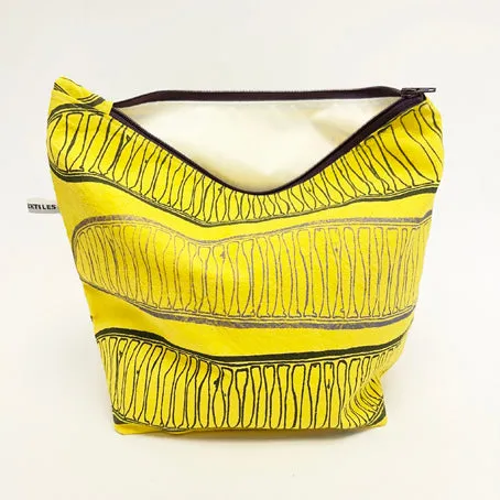 Large yellow cotton wash bag