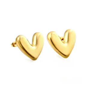 Love Heart 18K Gold PVD Earrings