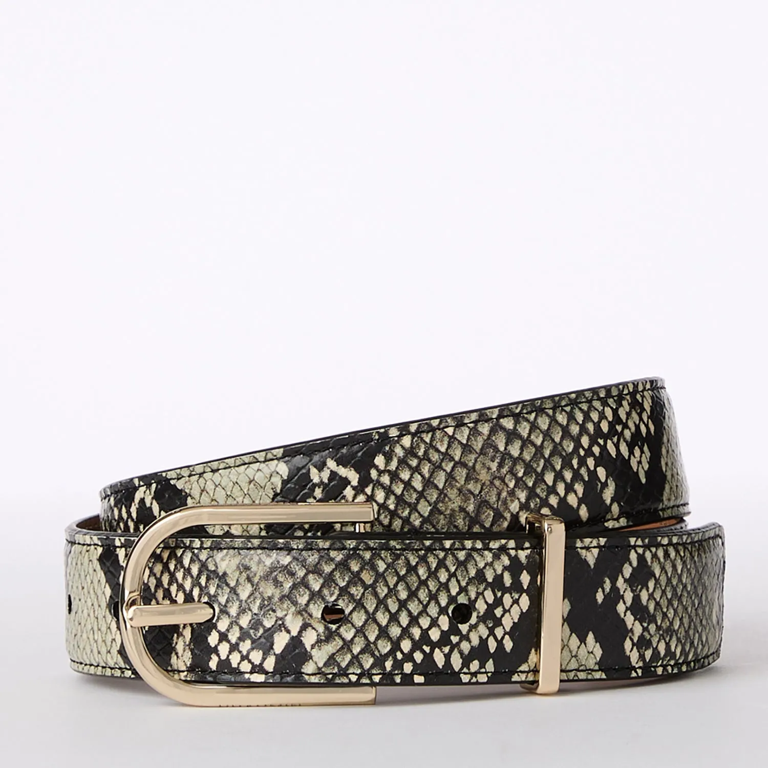 Medium Leather Gold Buckle Belt