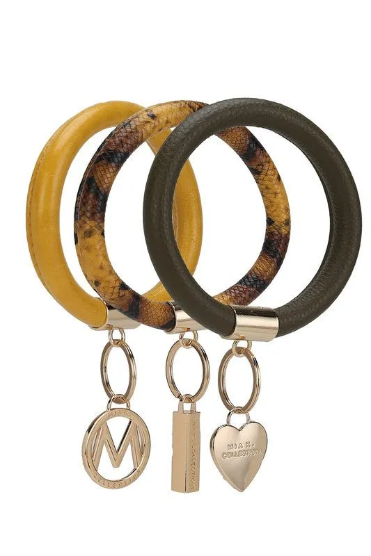 MKF Collection Bangle Wristlet Keychain Set