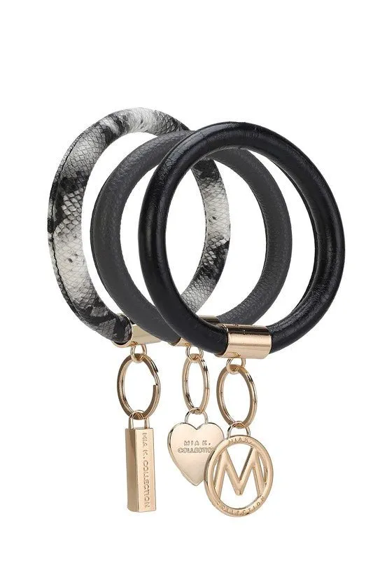 MKF Collection Bangle Wristlet Keychain Set