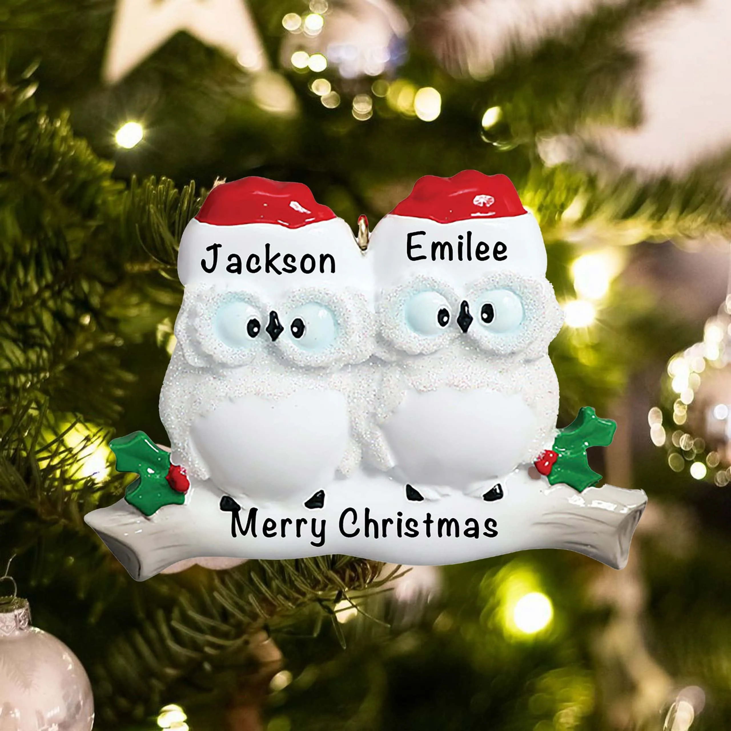 Owl Couple Christmas Ornament