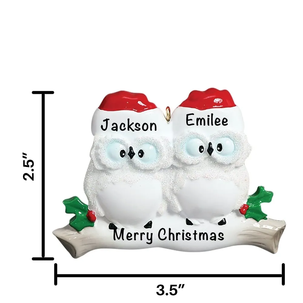 Owl Couple Christmas Ornament