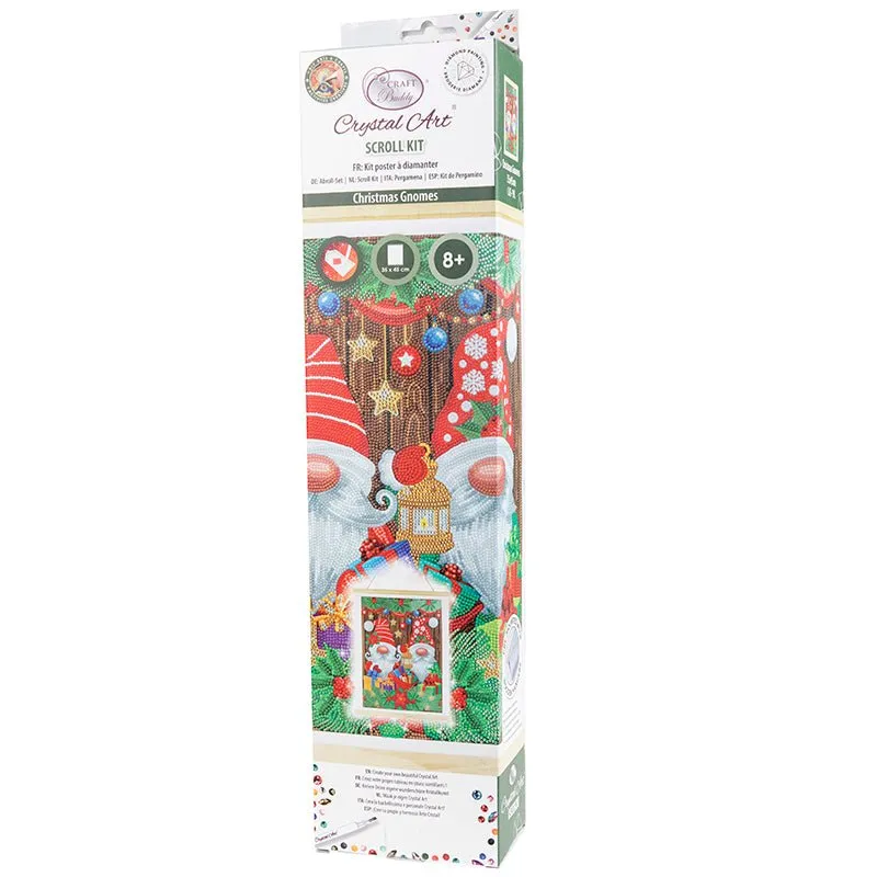 "Christmas Gnomes" Crystal Art Scroll Kit 35x45cm