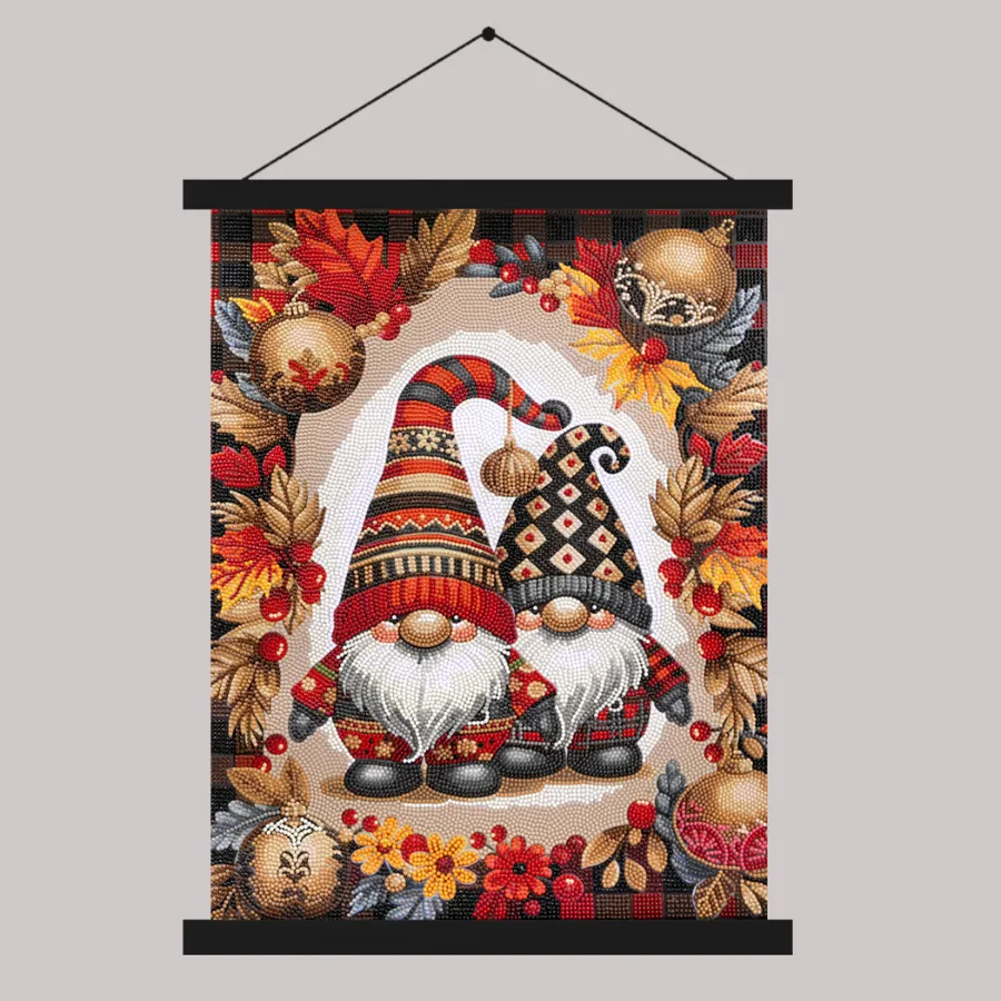 "Festive Gonks" Crystal Art Scroll Kit 40x50cm