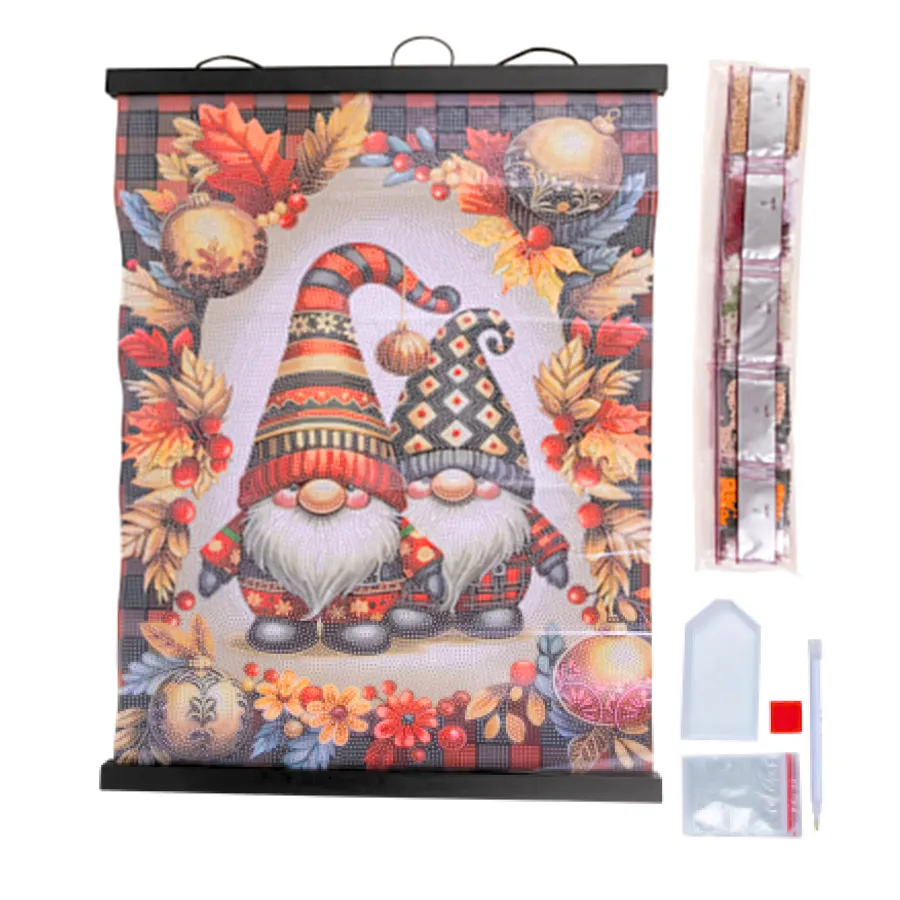 "Festive Gonks" Crystal Art Scroll Kit 40x50cm